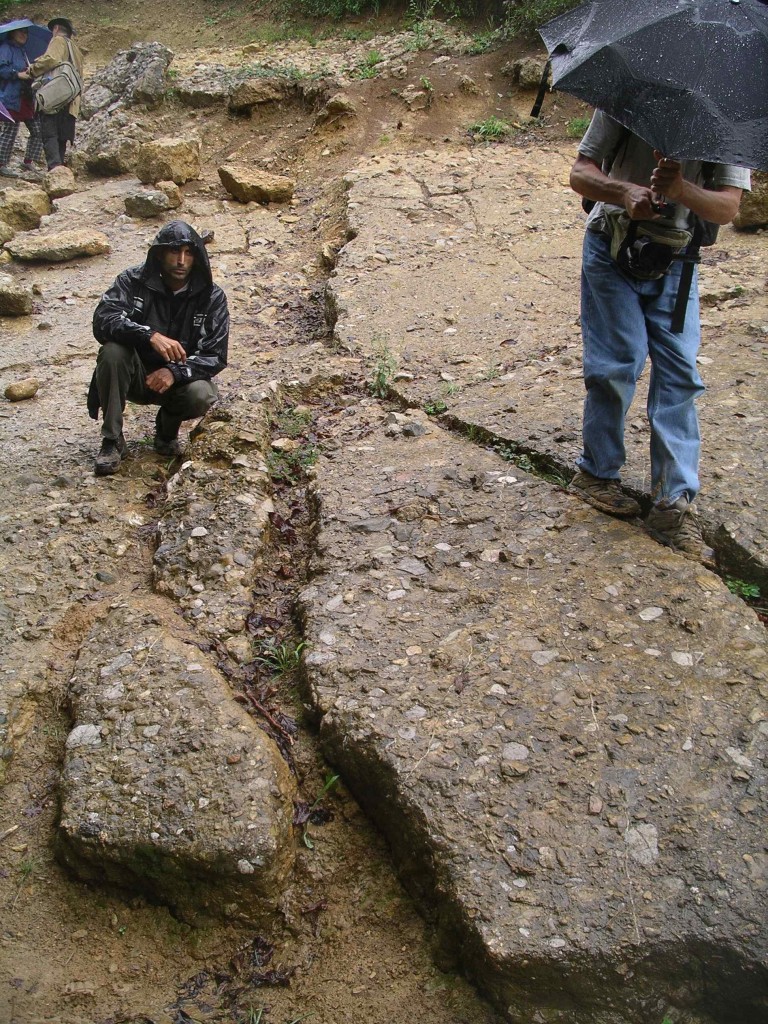 Cement slab layer forming part of the side of the Bosnian Pyramid of the Sun